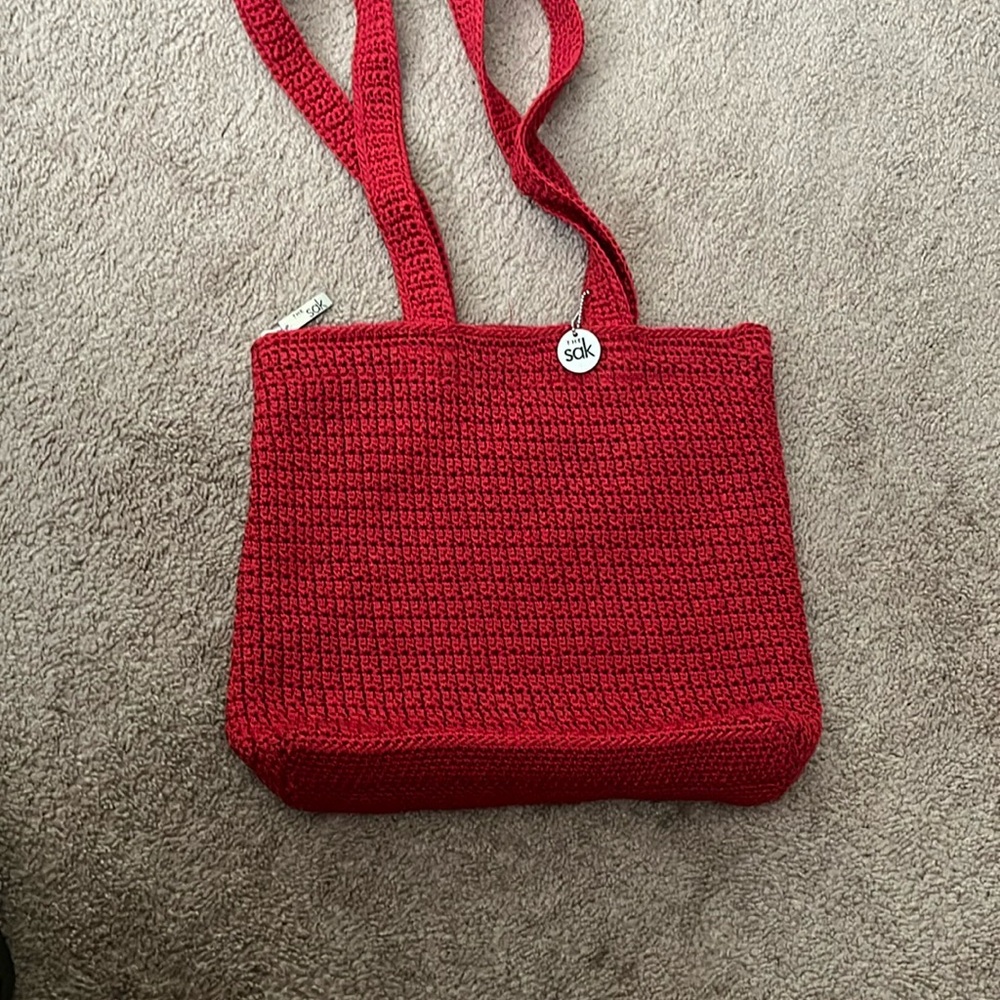 The Sak Red Crochet Tote Bag - Picture 4 of 9
